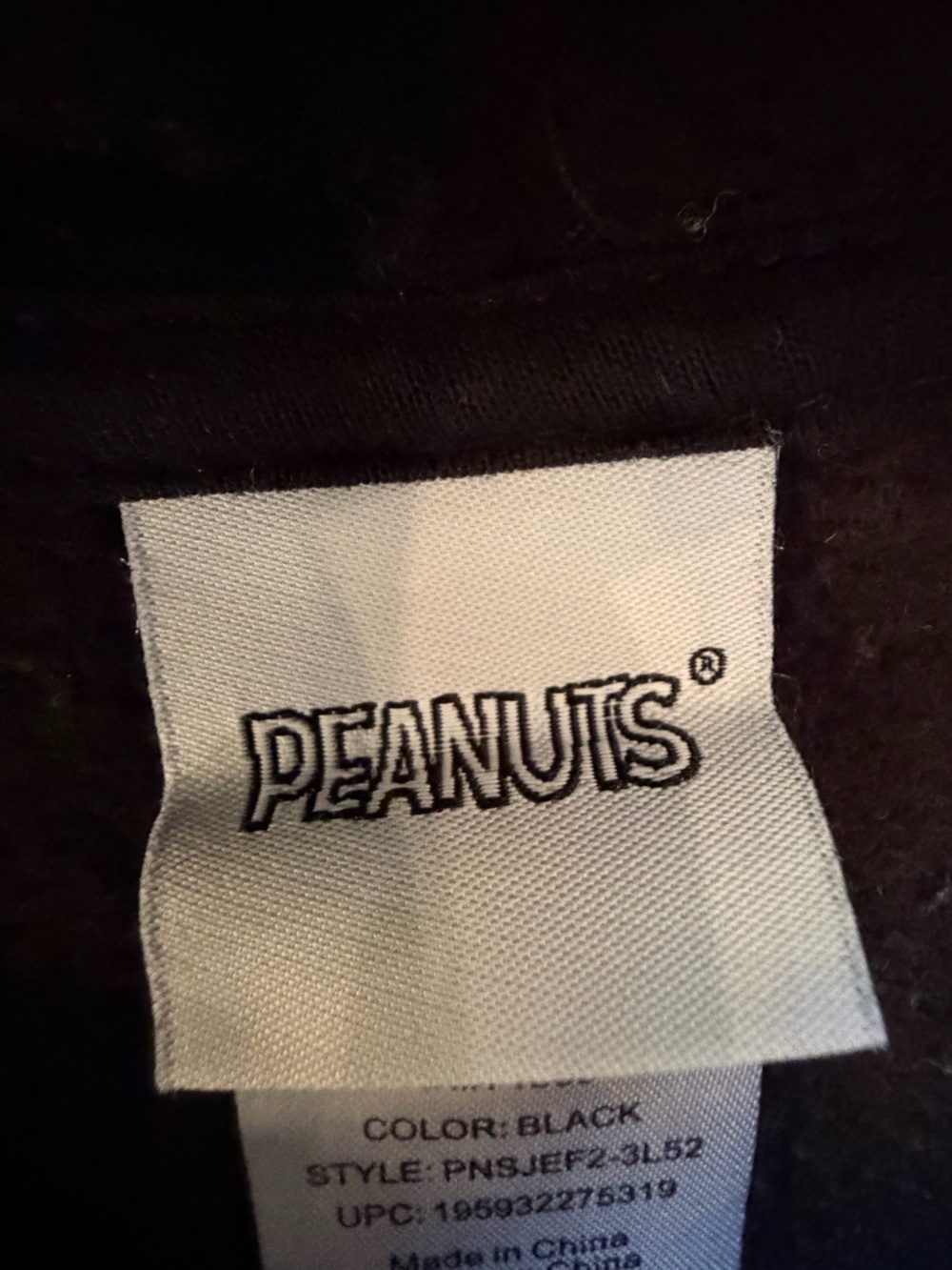PEANUTS… SNOOPY Patch… Black Hoodie SZ Small - Picture 6 of 9